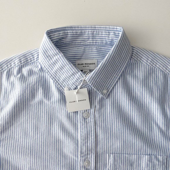 [SOLD] Club Monaco - Slim Oxford Striped Shirt - Picture 3 of 7